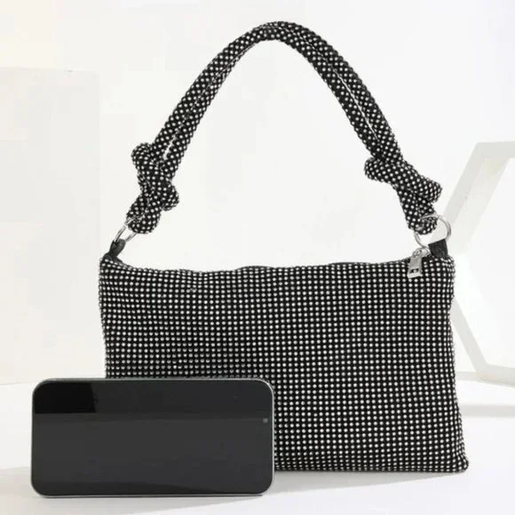 Rhinestone Decor Knot Detail Clutch Bag - Picture 3 of 8